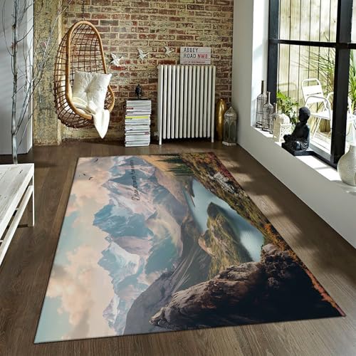 LANDERSION Grand Natural Scenery Teppich Berge Wald Fluss Reise Teppiche rutschfest niedrigfloriger tragbarer dünner Teppich für Camping im Freien 180x240cm LANDERSION Grand Natural Scenery Teppich Berge Wald Fluss Reise Teppiche rutschfest niedrigfloriger tragbarer dünner Teppich für Camping im Freien 180x240cm von LANDERSION