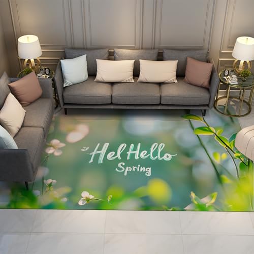 Hazy Green Plants Teppich Weicher waschbarer niedrigfloriger Bereich Teppiche für Küche Nachttisch Kinderzimmer Moderne Ästhetik Grün Home Decor Teppich 160x200cm Hazy Green Plants Teppich Weicher waschbarer niedrigfloriger Bereich Teppiche für Küche Nachttisch Kinderzimmer Moderne Ästhetik Grün Home Decor Teppich 160x200cm von LANDERSION