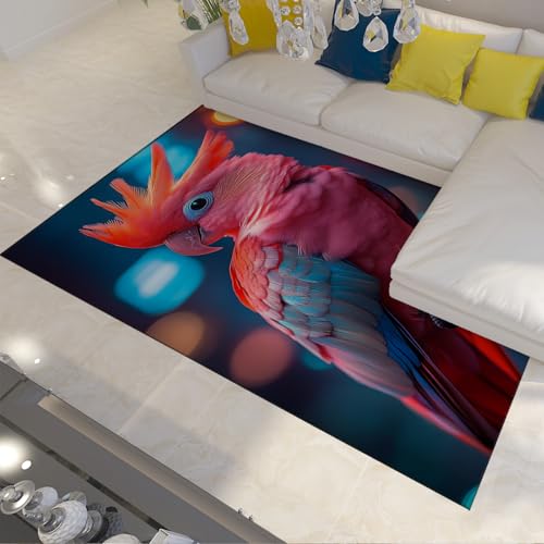 LANDERSION Lebendige Papageien Teppiche Bunte Vogel Hazy Kreisförmiges geometrisches Muster Türmatte Waschbarer Rutschfester dünner Teppich für das Esszimmer 100x150cm LANDERSION Lebendige Papageien Teppiche Bunte Vogel Hazy Kreisförmiges geometrisches Muster Türmatte Waschbarer Rutschfester dünner Teppich für das Esszimmer 100x150cm von LANDERSION