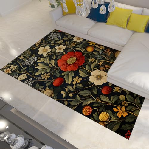 LANDERSION Lebendige Pflanze Blumen Bereich Teppich Blühende Blumen Moderne Frühling Teppiche Waschbarer Rutschfester Faltbarer Teppich für Wohnzimmer Balkon Veranda 160x200cm LANDERSION Lebendige Pflanze Blumen Bereich Teppich Blühende Blumen Moderne Frühling Teppiche Waschbarer Rutschfester Faltbarer Teppich für Wohnzimmer Balkon Veranda 160x200cm von LANDERSION