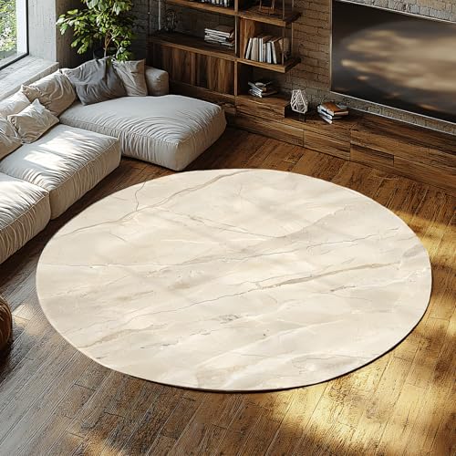 LANDERSION Marmorkollektion Area Teppich Rund Klassisches abstraktes Design Kreis Teppiche Waschbarer dünner Teppich für stark frequentierte Bereiche im Wohnzimmer 240cm LANDERSION Marmorkollektion Area Teppich Rund Klassisches abstraktes Design Kreis Teppiche Waschbarer dünner Teppich für stark frequentierte Bereiche im Wohnzimmer 240cm von LANDERSION