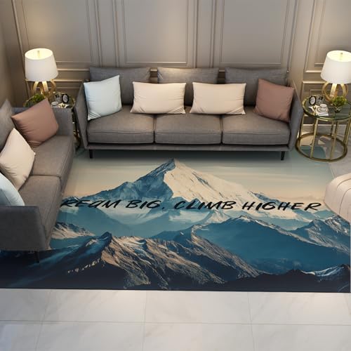 LANDERSION Moderne Tinte Kunst Design Bereich Teppiche Berg Inspirierende Bodenmatte Niederflor Waschbar Weicher Wohnzimmerteppich für Büro Arbeitszimmer Dekor 160x200cm LANDERSION Moderne Tinte Kunst Design Bereich Teppiche Berg Inspirierende Bodenmatte Niederflor Waschbar Weicher Wohnzimmerteppich für Büro Arbeitszimmer Dekor 160x200cm von LANDERSION