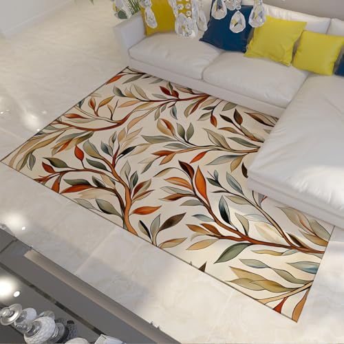 Moderne nordische Bereich Teppiche Pflanze Blatt Design Muster Küche Teppich Vintage Ästhetische Kunst Weich Gemütlicher Teppich für Wohnzimmer Kinderzimmer Schlafsaal 100x150cm Moderne nordische Bereich Teppiche Pflanze Blatt Design Muster Küche Teppich Vintage Ästhetische Kunst Weich Gemütlicher Teppich für Wohnzimmer Kinderzimmer Schlafsaal 100x150cm von LANDERSION