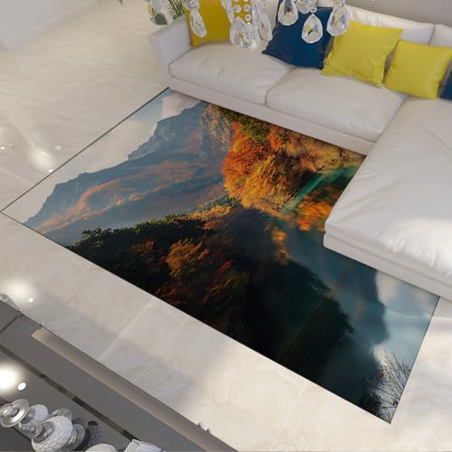 LANDERSION Outdoor Natur Landschaft Teppich Berge Wasser Reflexion Herbst Teppich rutschfest niedrigflorig weich großflächige Teppiche für Wohnzimmer Flure 180x300cm LANDERSION Outdoor Natur Landschaft Teppich Berge Wasser Reflexion Herbst Teppich rutschfest niedrigflorig weich großflächige Teppiche für Wohnzimmer Flure 180x300cm von LANDERSION