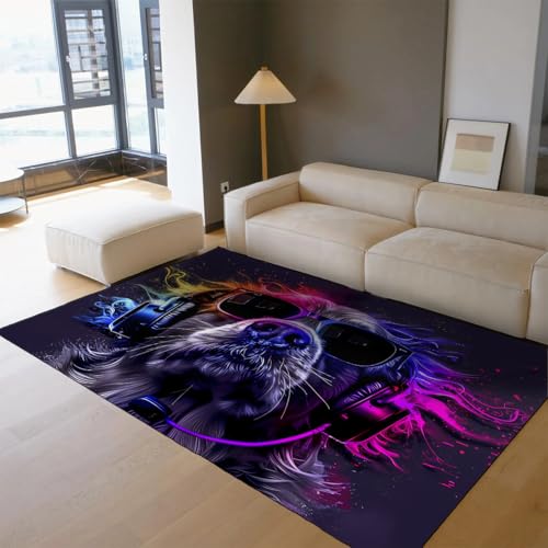 LANDERSION Personalisierter Tierbereich Teppich Hund mit Kopfhörern Einzigartiges Design Teppiche Tragbarer Rutschfester Niederflorteppich für Spielzimmer Schlafsaal Gästezimmer 180x300cm LANDERSION Personalisierter Tierbereich Teppich Hund mit Kopfhörern Einzigartiges Design Teppiche Tragbarer Rutschfester Niederflorteppich für Spielzimmer Schlafsaal Gästezimmer 180x300cm von LANDERSION