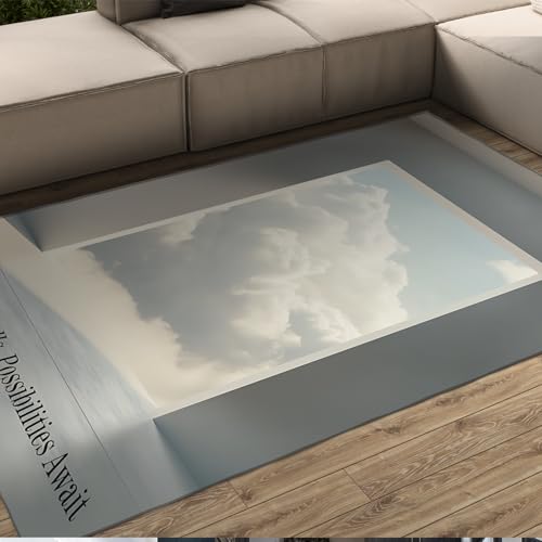 LANDERSION Personalisierter kreativer Design Teppich weiß Wolke Türmuster Moderne Wohnkultur Kleiner Teppich waschbare dünne Teppiche für Schlafzimmer Büro 80x150cm LANDERSION Personalisierter kreativer Design Teppich weiß Wolke Türmuster Moderne Wohnkultur Kleiner Teppich waschbare dünne Teppiche für Schlafzimmer Büro 80x150cm von LANDERSION