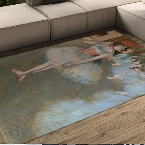 LANDERSION Retro-Teppich Ballett Schauspieler von Edgar Degas Extra weiche waschbare Teppiche Moderner Rutschfester Bodenteppich für Sofa Wohnzimmer Kinderzimmer 60x90cm von LANDERSION