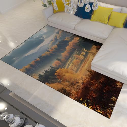 LANDERSION Rustikaler Herbst Natur Szene Teppich Wald Feld Berg Moderne Landschaft Blick Teppich Ultra Weich Waschbar Flachflor Bereich Teppiche für Küche 90x120cm LANDERSION Rustikaler Herbst Natur Szene Teppich Wald Feld Berg Moderne Landschaft Blick Teppich Ultra Weich Waschbar Flachflor Bereich Teppiche für Küche 90x120cm von LANDERSION