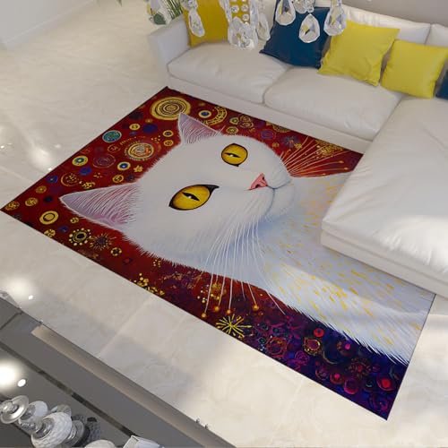 Tier Katze Thema Teppich Fantasy Abstrakte Kunst Illustration mit Kreis Muster Design Bunte Bereich Teppiche für Wohnzimmer Esszimmer Arbeitszimmer 120x240cm Tier Katze Thema Teppich Fantasy Abstrakte Kunst Illustration mit Kreis Muster Design Bunte Bereich Teppiche für Wohnzimmer Esszimmer Arbeitszimmer 120x240cm von LANDERSION