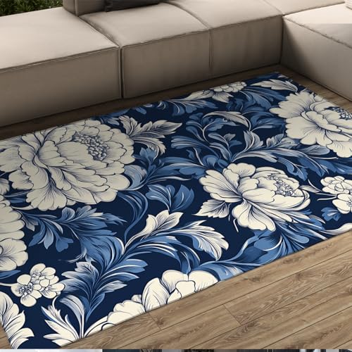 Traditionelle Blumen Bereich Teppiche Cremige Pfingstrose Blüten Botanische Mode Anti Rutsch Indoor Akzent Teppich für Büro Spielzimmer Lounge 160x230cm Traditionelle Blumen Bereich Teppiche Cremige Pfingstrose Blüten Botanische Mode Anti Rutsch Indoor Akzent Teppich für Büro Spielzimmer Lounge 160x230cm von LANDERSION