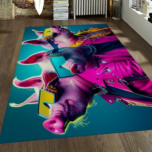 LANDERSION Ultra Weicher waschbarer Bereich Teppich Bauernhof Mode Tier Schwein Fußmatten rutschfeste Innenteppiche für Wohnzimmer Küche Schlafzimmer Spielzimmer 60x120cm LANDERSION Ultra Weicher waschbarer Bereich Teppich Bauernhof Mode Tier Schwein Fußmatten rutschfeste Innenteppiche für Wohnzimmer Küche Schlafzimmer Spielzimmer 60x120cm von LANDERSION