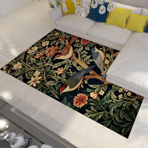 LANDERSION Vintage Botanische Vögel Wohnzimmer Bereich Teppich rutschfest Weich Flauschige Grüne Teppiche Frühling Home Decor Boden Teppich für Büro Küche 80x150cm LANDERSION Vintage Botanische Vögel Wohnzimmer Bereich Teppich rutschfest Weich Flauschige Grüne Teppiche Frühling Home Decor Boden Teppich für Büro Küche 80x150cm von LANDERSION