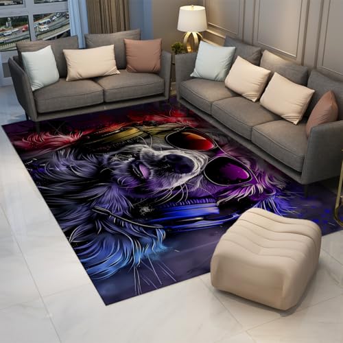 Mode Hundebereich Teppich Tier mit Kopfhörern und Sonnenbrille Musik Thema Fußmatten Anti-Rutsch Dünner Teppiche für Schlafzimmer Wohnung Spielzimmer 80x150cm Mode Hundebereich Teppich Tier mit Kopfhörern und Sonnenbrille Musik Thema Fußmatten Anti-Rutsch Dünner Teppiche für Schlafzimmer Wohnung Spielzimmer 80x150cm von LANDERSION