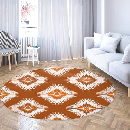 Moderne Diamant Geometrische Runde Bereich Teppiche für Wohnzimmer Kinderzimmer Veranda Wäscherei rutschfest Waschbar Orange Print Kreis Teppich 200cm Moderne Diamant Geometrische Runde Bereich Teppiche für Wohnzimmer Kinderzimmer Veranda Wäscherei rutschfest Waschbar Orange Print Kreis Teppich 200cm von LANDERSION