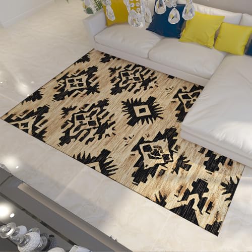 Mystisches Symbol Bereich Teppich Schwarz Braun Tradition Stamm Vintage Ureinwohner Amerika Teppiche Nicht haarend Dünner Teppich für Küche Eingangsbereich 80x150cm Mystisches Symbol Bereich Teppich Schwarz Braun Tradition Stamm Vintage Ureinwohner Amerika Teppiche Nicht haarend Dünner Teppich für Küche Eingangsbereich 80x150cm von LANDERSION
