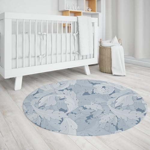 Retro Classic Leaf Print Circle Rugs Waschbarer Rutschfester runder Teppich mit niedrigem Flor Weiche runde Teppiche für den Innenbereich Büro Wohnheim 80cm Retro Classic Leaf Print Circle Rugs Waschbarer Rutschfester runder Teppich mit niedrigem Flor Weiche runde Teppiche für den Innenbereich Büro Wohnheim 80cm von LANDERSION