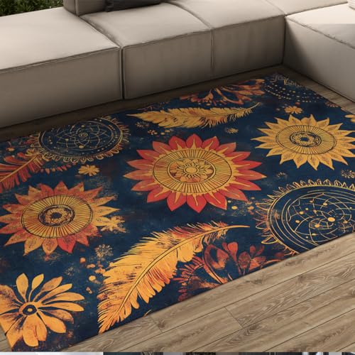 Schöne Blume Innenbereich Teppiche Aquarell Federdruck waschbarer Kurzflor leicht zu reinigender Teppich für Bauernhaus Schlafzimmer Esszimmer 100x150cm Schöne Blume Innenbereich Teppiche Aquarell Federdruck waschbarer Kurzflor leicht zu reinigender Teppich für Bauernhaus Schlafzimmer Esszimmer 100x150cm von LANDERSION