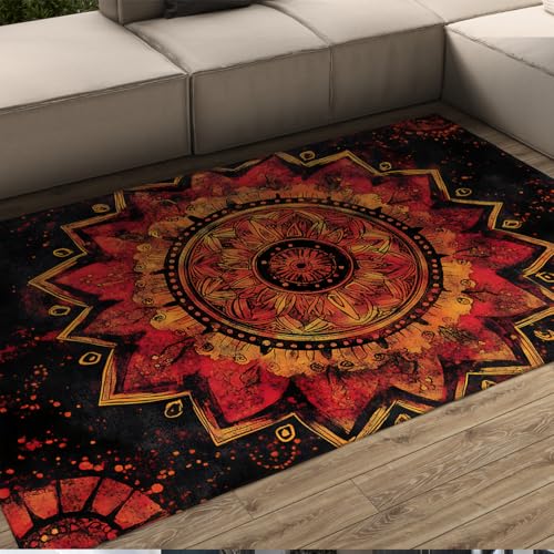 Teppiche der Vintage Kollektion Rot Schwarz Traditionelles Orientalisches klassisches Design Waschbarer dünner Teppich für stark frequentierte Bereiche im Wohnzimmerflur 120x180cm Teppiche der Vintage Kollektion Rot Schwarz Traditionelles Orientalisches klassisches Design Waschbarer dünner Teppich für stark frequentierte Bereiche im Wohnzimmerflur 120x180cm von LANDERSION