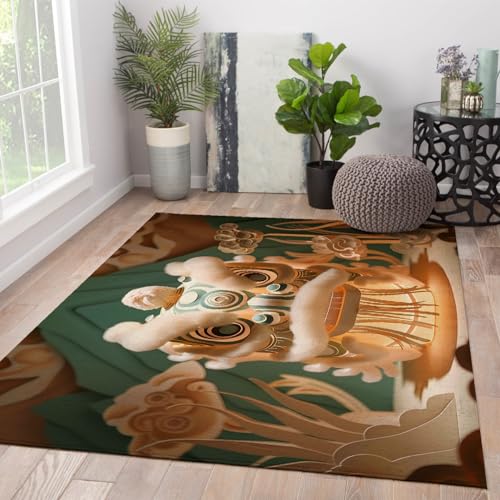Traditionelle chinesische ästhetische Teppiche Schicker orientalischer Löwentanzteppich mit Papierschnitt Rutschfester niedrigfloriger rechteckiger Teppich für das Esszimmer 180x300cm Traditionelle chinesische ästhetische Teppiche Schicker orientalischer Löwentanzteppich mit Papierschnitt Rutschfester niedrigfloriger rechteckiger Teppich für das Esszimmer 180x300cm von LANDERSION