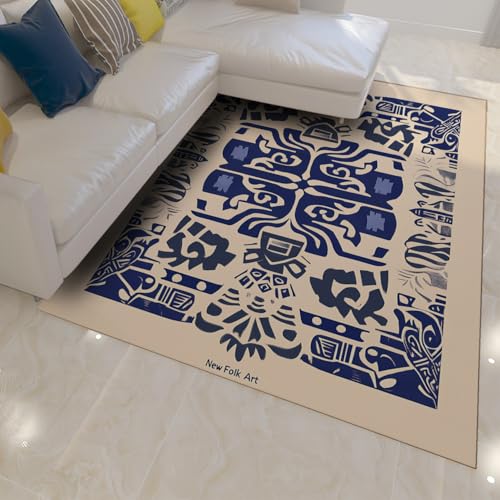 Traditioneller Volkskunstteppich Mystischer Symboldruck Waschbare Teppiche für den Schlafbereich Weicher Rutschfester Wohnzimmerteppich für den Innenbereich des Foyers 60x120cm von LANDERSION
