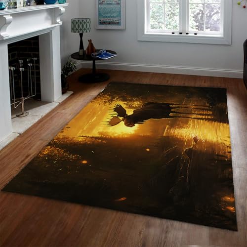 Vintage Tier Dekor Teppiche Rustikal Elch Elch Hirsch Wald Sonnenuntergang Landschaft Design Bereich Teppich Landschaft Bauernhaus Rutschfester Küchenteppich 160x230cm Vintage Tier Dekor Teppiche Rustikal Elch Elch Hirsch Wald Sonnenuntergang Landschaft Design Bereich Teppich Landschaft Bauernhaus Rutschfester Küchenteppich 160x230cm von LANDERSION