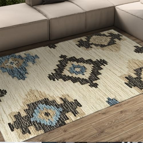 Weicher Rutschfester Teppich Abstraktes Muster Aztec Outdoor Teppiche für den Innenbereich Waschbare Türmatte Niederflorteppich für Wohnzimmer Büro Wohnkultur 100x150cm Weicher Rutschfester Teppich Abstraktes Muster Aztec Outdoor Teppiche für den Innenbereich Waschbare Türmatte Niederflorteppich für Wohnzimmer Büro Wohnkultur 100x150cm von LANDERSION