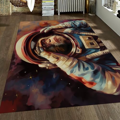 Weicher Teppich für Kinderzimmer Astronaut AFFE Weltraumteppich Waschbare kleine Teppiche für Schlafzimmer Wäscherei Wohnzimmer Küche Outdoor 60x90cm Weicher Teppich für Kinderzimmer Astronaut AFFE Weltraumteppich Waschbare kleine Teppiche für Schlafzimmer Wäscherei Wohnzimmer Küche Outdoor 60x90cm von LANDERSION