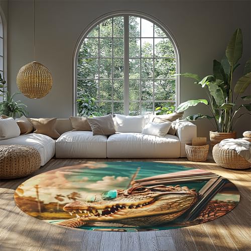 Wildlife Runder Teppich für Wohnzimmer Tropische Tier 3D-Druck Kreis Bereich Teppiche Rutschfester waschbarer Teppich für Klassenzimmer Spielzimmer 150cm Wildlife Runder Teppich für Wohnzimmer Tropische Tier 3D-Druck Kreis Bereich Teppiche Rutschfester waschbarer Teppich für Klassenzimmer Spielzimmer 150cm von LANDERSION