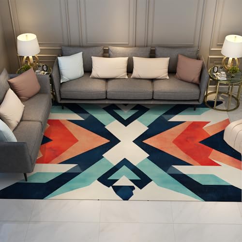 rutschfeste Vintage Teppiche mit traditionellem Muster Weicher waschbarer bunter Druck Großer Teppich für Schlafzimmer Wohnzimmer Klassenzimmer Flur 120x240cm rutschfeste Vintage Teppiche mit traditionellem Muster Weicher waschbarer bunter Druck Großer Teppich für Schlafzimmer Wohnzimmer Klassenzimmer Flur 120x240cm von LANDERSION