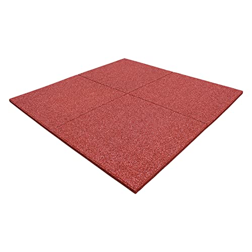 1m² GS40 50x50x4cm Rot Fallschutzmatten Gummimatten Spielplatz Bodenmatten Gymnastikmatte Fallschutzplatten Schaukel von LANDGRID