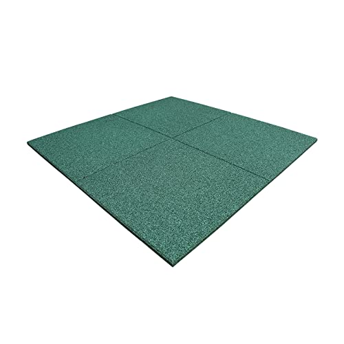 LANDGRID 1m² Fallschutzmatten Grün 50x50x2,5cm Gummimatten Spielplatz Fallschutzplatten Garten Kinder Pool Gummiplatte von LANDGRID