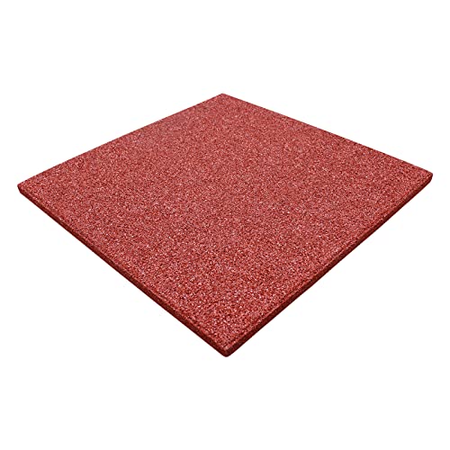 LANDGRID Fallschutzmatten Rot 50x50x4cm Gummimatten Spielplatzmatte Schaukel Rutsche Spielturm Outdoor Indoor Fitness Gymnastikmatte Fallschutzplatten von LANDGRID