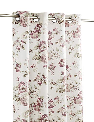 LANDKING Ösenschal, Gardine, Vorhang, Dekoschal, Blumen Rosen, Digitaldruck, Blickdicht, 8 Ösen, 140 x 245 cm, Landhaus, Romantik, Polyester, Farbe rosa von LANDKING