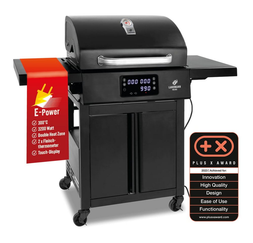 LANDMANN Elektrogrill VOLTRIS Elektro-Grillwagen, 3200 W, Leistungsstarker E-Grill mit 2 Fleischthermometern & Deckelthermometer LANDMANN Elektrogrill VOLTRIS Elektro-Grillwagen, 3200 W, Leistungsstarker E-Grill mit 2 Fleischthermometern & Deckelthermometer von LANDMANN