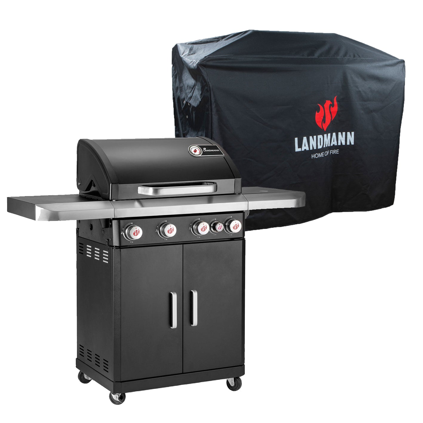 Gasgrill Rexon PTS 4.1 + Wetterschutzhaube Premium (62x148x120cm) von LANDMANN