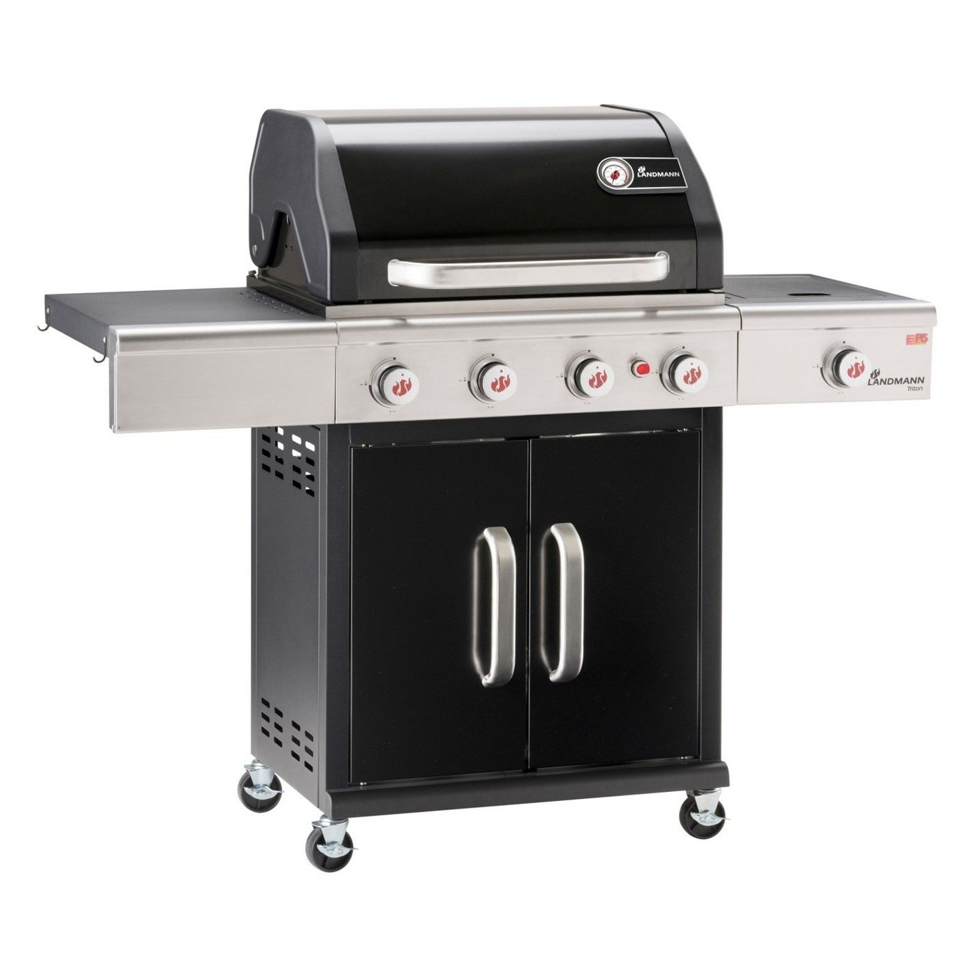 LANDMANN Gasgrill Triton 4.1 maxX schwarz, Thermometer am Deckel von LANDMANN