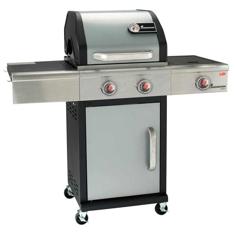 Gasgrill Triton PTS 2.1 - blau beleuchtete Tasten - silber von LANDMANN