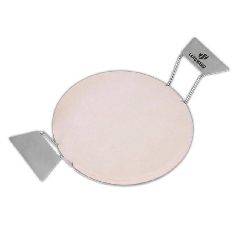 LANDMANN Pizzastein Ø 30cm Modulus-System, Cordierit, Edelstahl-Griffe von LANDMANN