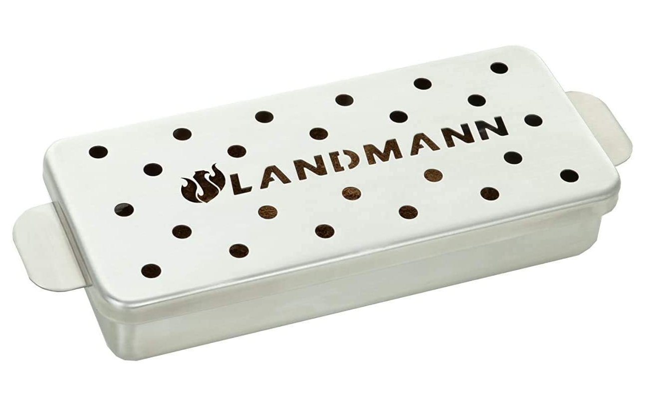 LANDMANN Räucherbox Selection Silber für Holzchips, Holzpellets, Räuchermehl von LANDMANN