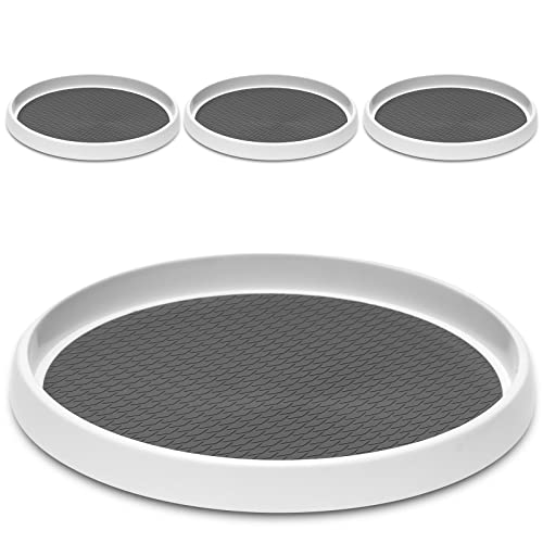 [4 Stück] 30,5 cm rutschfester Drehteller Lazy Susan Organizer – Drehregal für Schrank, SpeisekammerOrganisation und Aufbewahrung, Küche, Kühlschrank, Schminktisch, Arbeitsplatte, unter der Spüle, von LANDNEOO