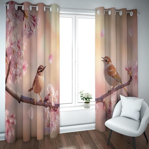LANDOCROWN Japanische Kirschblüten Vorhänge & Vorhänge mit Blume Vogel Gemustert Bauernhaus Fensterbehandlung Energieeffiziente Vorhänge 2X B168 x H160 cm LANDOCROWN Japanische Kirschblüten Vorhänge & Vorhänge mit Blume Vogel Gemustert Bauernhaus Fensterbehandlung Energieeffiziente Vorhänge 2X B168 x H160 cm von LANDOCROWN