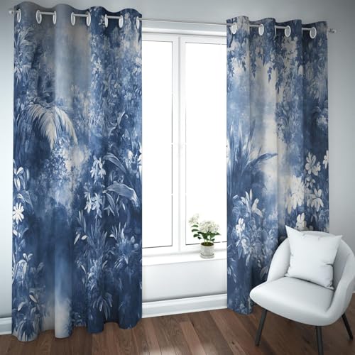 LANDOCROWN Vintage Luxus Verdunkelungsvorhang Moderne einzigartige Fensterbehandlung Vom Garten inspirierte Drucke Weiche Winddichte Vorhänge für Raumteiler 2X B140 x H180 cm von LANDOCROWN