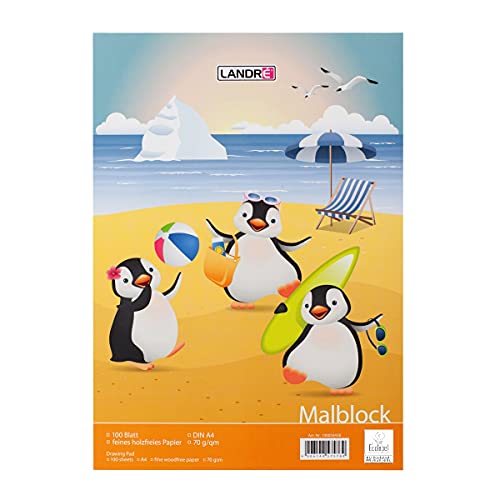 Landre 390410001/100050458 Malblock Pinguine DIN A4, 70 g/qm, 100 Blatt Landre 390410001/100050458 Malblock Pinguine DIN A4, 70 g/qm, 100 Blatt von LANDRÉ