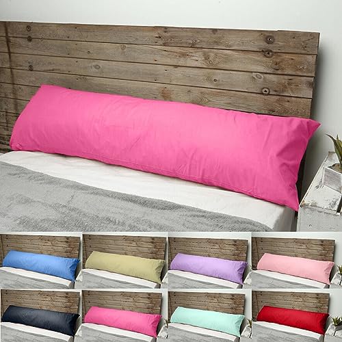 LANDSTER Schwangerschaftskissen Seitenschläferkissen Schlafkissen Ganzkörperkissen Body Pillow I-förmiges Kissen 150cm Kissen mit Kissenbezug (I-Förmiges, Fuchsie) von LANDSTER