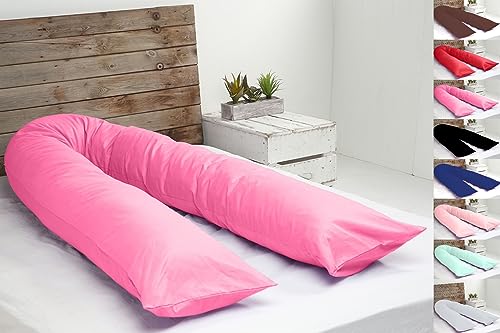 LANDSTER Schwangerschaftskissen Seitenschläferkissen Schlafkissen Ganzkörperkissen Stillkissen Pregnancy Pillow Body Pillow U/V/I förmiges Nür Kissen (U-Förmiges, Fuchsie) von LANDSTER