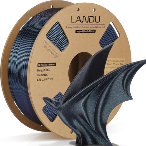 LANDU Chameleon PLA Filament 1.75 mm Glitter 3D Drucker Filament PLA Farbwechsel-Filament Maßgenauigkeit +/- 0.02mm 1kg Chameleon PLA Passend für Die meisten 3D Drucker,Burnt Titanium von LANDU