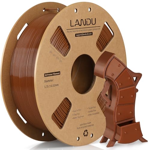 LANDU PETG Filament 1.75mm Braun 1KG High Speed 30-600mm/s 3D Drucker Filament Maßgenauigkeit +/- 0.02 mm,1kg Pappspule(2.2lbs) Passend für die meisten 3D Drucker,PETG Braun von LANDU