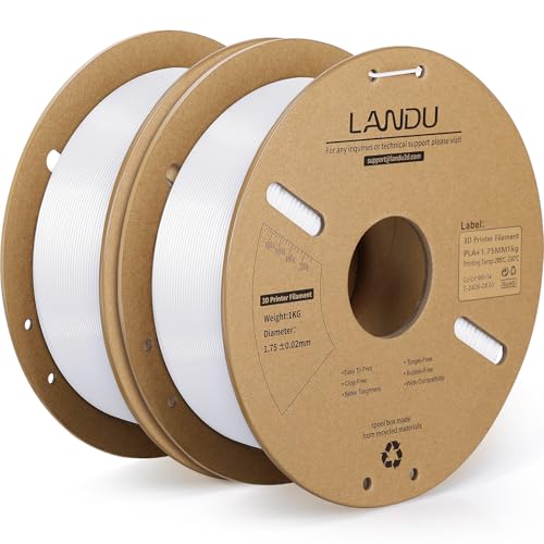 LANDU PLA+ Filament 1.75mm Weiß 2KG, PLA Plus 3D Drucker Filament, Härter und Stärker Filament-3D-Druckmaterialien, Maßgenauigkeit +/-0,02mm, Kompatibel mit den Meisten FDM-Drucker(2KG/Spool, 4.4lbs) LANDU PLA+ Filament 1.75mm Weiß 2KG, PLA Plus 3D Drucker Filament, Härter und Stärker Filament-3D-Druckmaterialien, Maßgenauigkeit +/-0,02mm, Kompatibel mit den Meisten FDM-Drucker(2KG/Spool, 4.4lbs) von LANDU