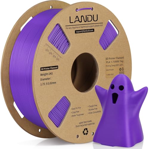 LANDU PLA Filament 1.75mm PLA 3D Drucker Filament 1KG(2.2lbs) Pappspule Sauber Gewickelt Maßgenauigkeit +/-0.02mm Filament 3D Druckmaterialien Lila von LANDU