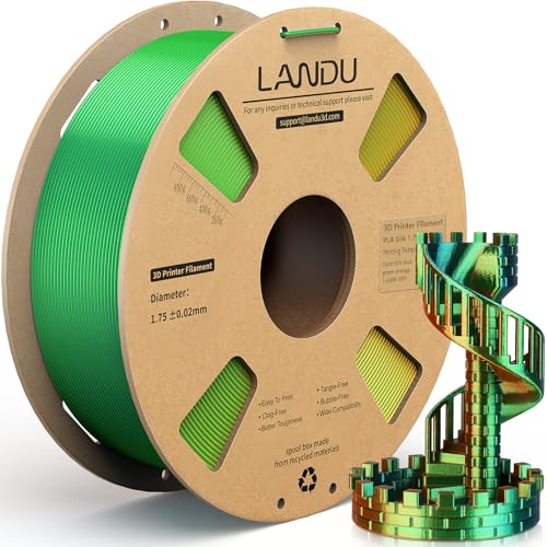 LANDU Silk PLA Filament Tricolor Silk PLA Filament 1,75mm 1kg 3D Drucker Filament 3 Color Silk Hochglänzende Oberfläche Maßgenauigkeit +/-0.02mm,Blau Grün Orange LANDU Silk PLA Filament Tricolor Silk PLA Filament 1,75mm 1kg 3D Drucker Filament 3 Color Silk Hochglänzende Oberfläche Maßgenauigkeit +/-0.02mm,Blau Grün Orange von LANDU